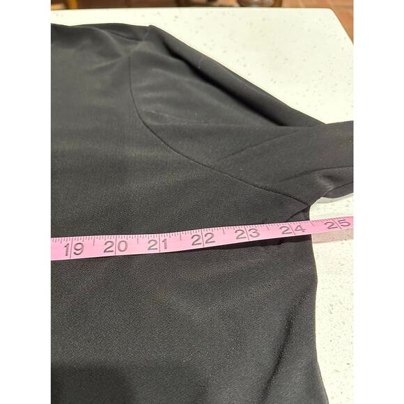 Susan Graver Blouse Liquid Knit Asymmetrical 3/4 Button up Black XL Stretch Flow - Picture 10 of 12